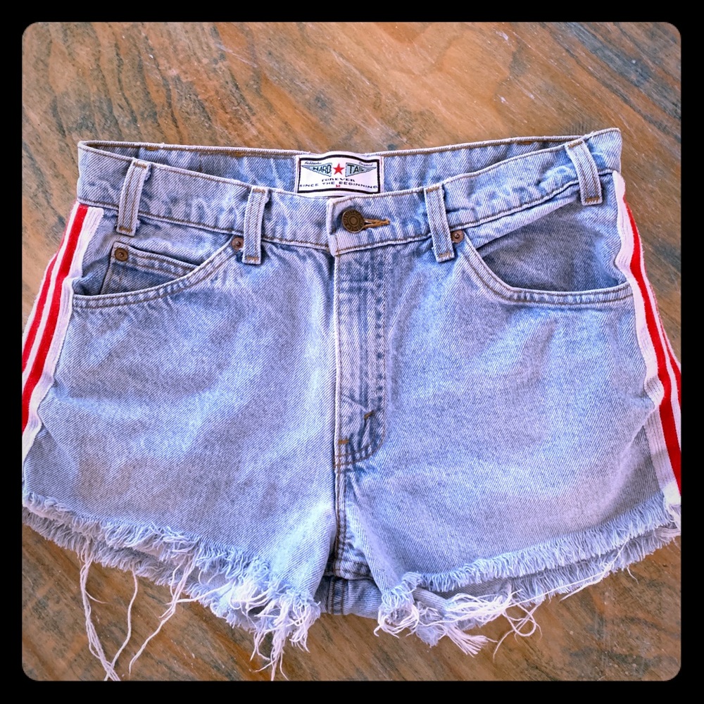 Original Hard Tail Levi denim short wh/rd side trm
